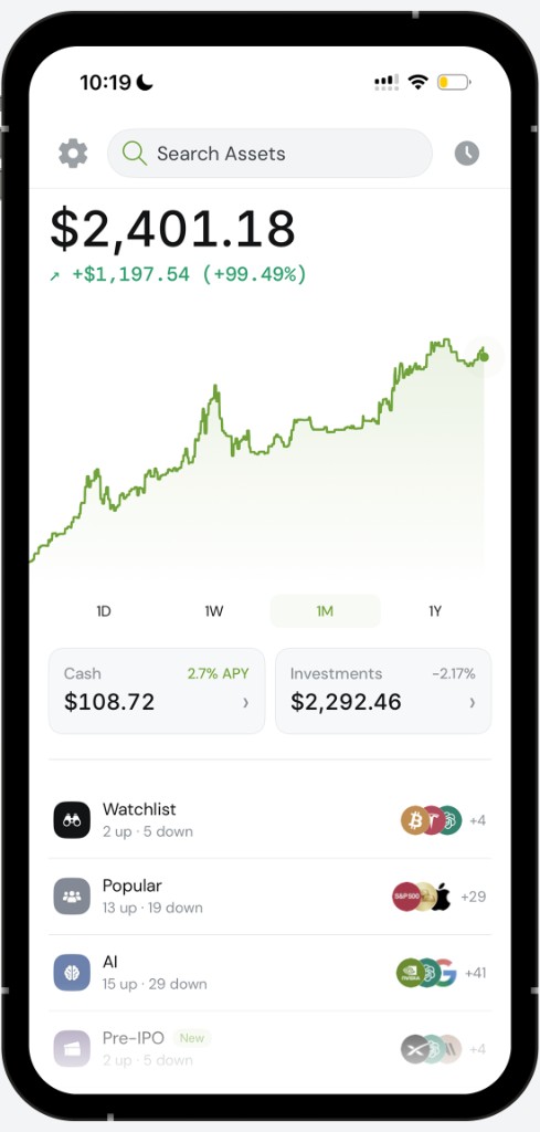 Grow app portfolio and watchlist on iPhone